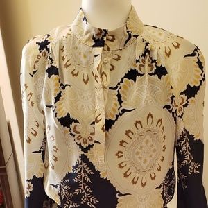 Vince Camuto Shirt Dress Navy/Cream Print
